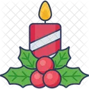 Berries Candle Candle Christmas Icon