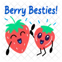 Berry Besties Strawberries Fruit Icon