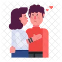 Besos Beso En La Mejilla Beso De Pareja Icono