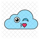 Beso Sentimiento De Amor Emoji De Nube Icono