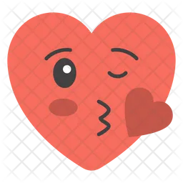 Beso de corazon Emoji Icono