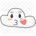 Besos corazón nube  Icono