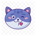 Icono De Emoji De Gato Icono
