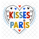 Besos Paris Corazon Amor Icono