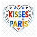 Besos Paris Corazon Amor Icono