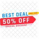 Fifty Percent Discount Fifty Percent Off Best Deal Icon