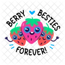 Besties Forever Strawberries Fruit Icon