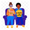 Besties Friends Popcorns Icon