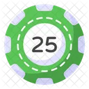 Casino Coin Number Coin Poker Chip Icon
