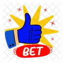 Bet Thumb Up Typography Icon