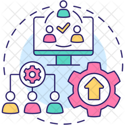 Better team collaboration Icon - Download in Colored Outline Style