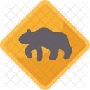Beware Sign Bear Icon