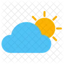 Wetter Bewolkt Sonne Symbol