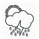 Wetter Bewolkt Sonnig Symbol