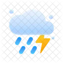 Bewolkt Sturm Sturmisches Wetter Wetter Symbol