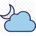 Bewolkte Nacht Mond Nacht Icon