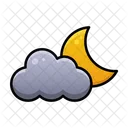 Bewolkte Nacht Wetter Himmel Icon