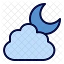 Bewolkte Nacht Mond Nacht Icon