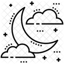 Bewolkte Nacht Mondnacht Nachtansicht Symbol