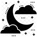 Bewolkte Nacht Mondnacht Nachtansicht Symbol