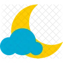 Bewolkter Mond Bewolkte Nacht Nachthimmel Symbol
