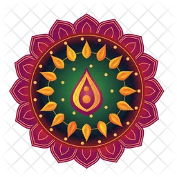 Entzückendes Rangoli  Symbol