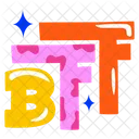 Bff Word Bff Letters Bff Text Icon