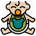 Bib Kid And Baby Baby Cloth Icon
