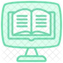 Bibliotecas Digitais Icone De Linha Duotonica Icon