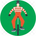 Payaso Bicicleta Monociclo Icono