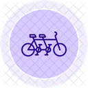 Icono De Linea De Bicicleta Tandem Icono