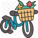 Bicycle Flower Basket Icon