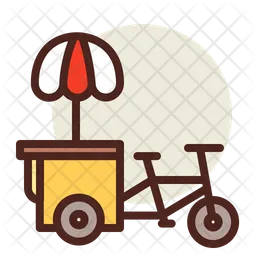 Bicycle Cart Icon - Download in Colored Outline Style