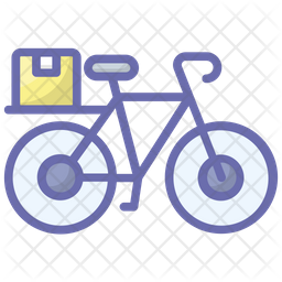 Bicycle Cart Icon - Download in Colored Outline Style