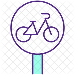 Bicycle route sign  Icon