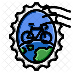 Bicycle World Stamp Icon Of Colored Outline Style Available In Svg Png Eps Ai Icon Fonts