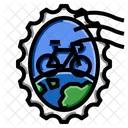 Bicycle World Stamp  Icon