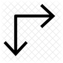 Bidirectional Arrow Move Right Down Icon