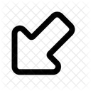 Big Arrow Down Left Arrow Navigation Navigate Icon