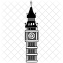 Black Monochrome Big Ben Tower Illustration Landmarks Icons Icon