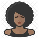 Big Hair Black Female Asian Woman Big Icon
