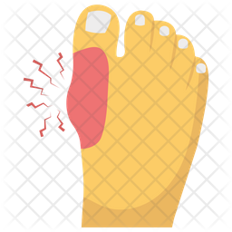 Big Toe Injured Icon - Download in Flat Style