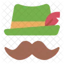 Bigode Chapeu Tirolesa Ícone