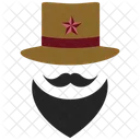 Bigode E Cartola Barba Xerife Ícone