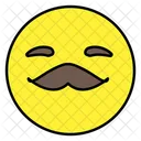 Emoji De Bigode Emoticon De Bigode Emocao Ícone