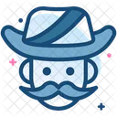 Bigote Vaquero Cabeza Icono