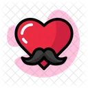 Corazón de bigote  Icono