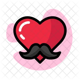 Corazón de bigote  Icono