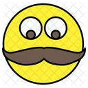 Emoji De Bigote Emoticon De Bigote Sonriente Icono