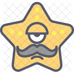 Estrella del bigote Emoji Icono